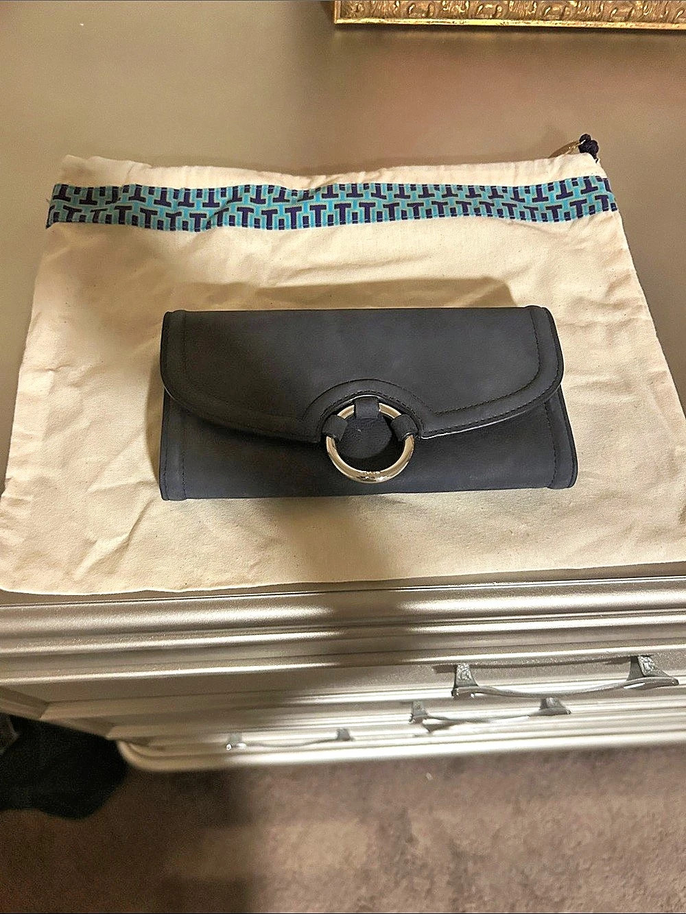 Tory Burch Black Ring Clutch